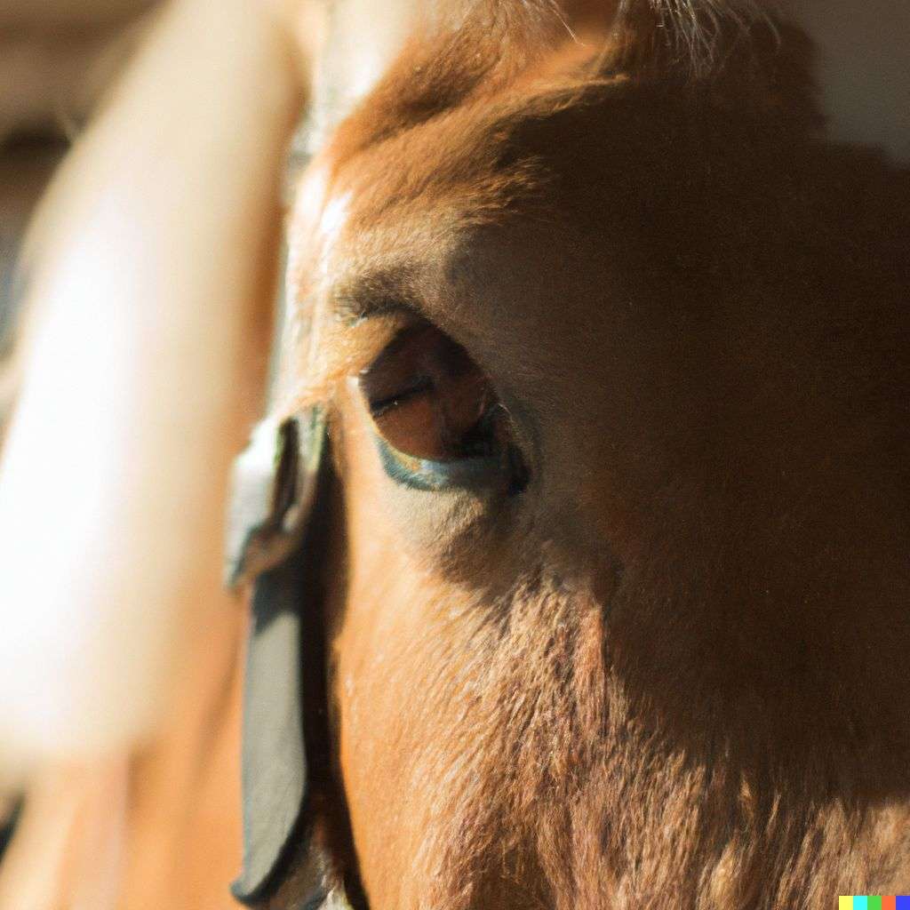 a horse, photograph taken with a macro lens, 50mm
